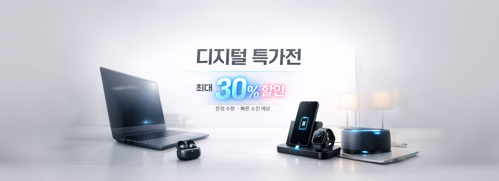 디지털 가전 및 게이밍 키보드 창고 대방출 빅세일 최대 50% 할인 이벤트 배너